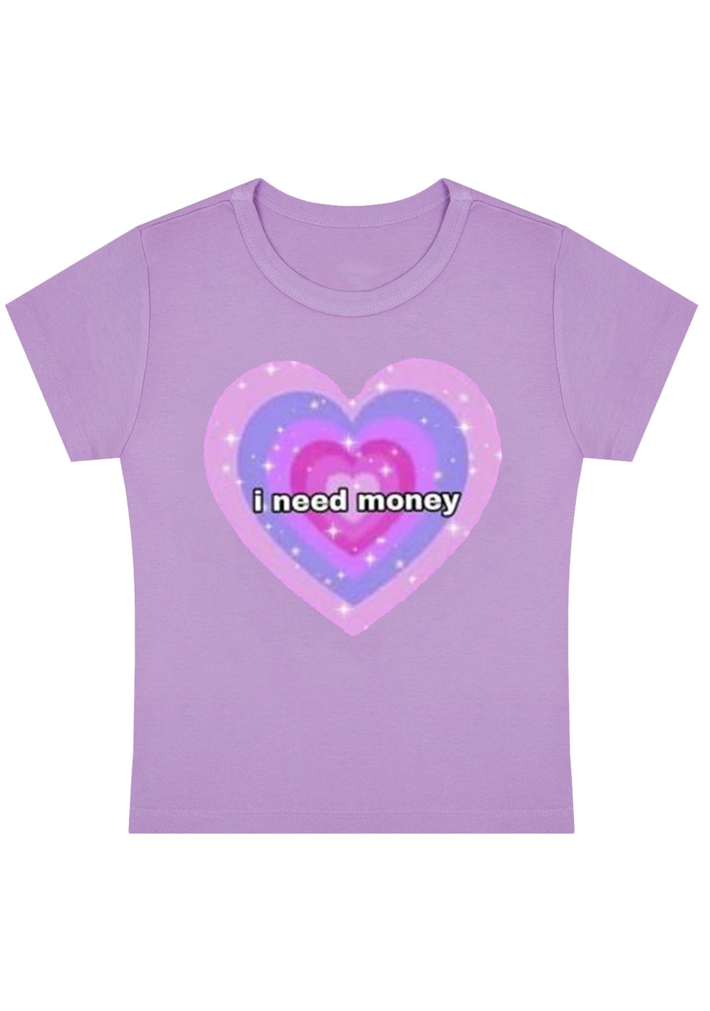 Curvy I Need Money Hearts Baby Tee