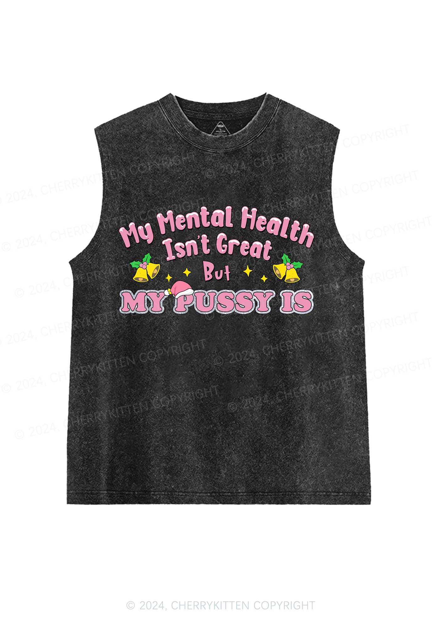 Christmas Great Puxxy Y2K Washed Tank Cherrykitten