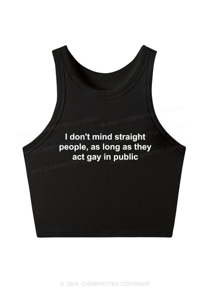 Act Gay In Public Y2K Crop Tank Top Cherrykitten