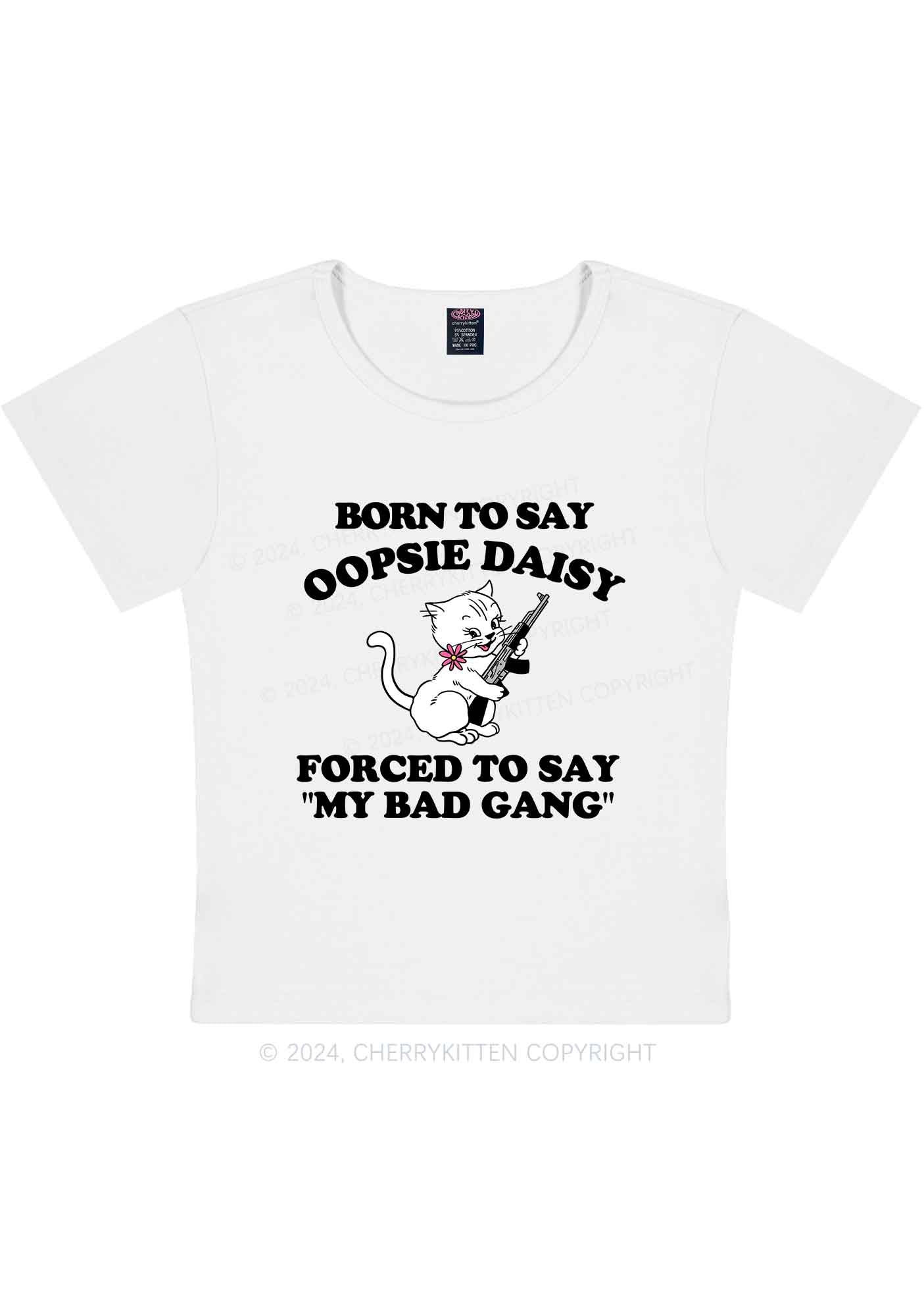 Curvy My Bad Gang Y2K Baby Tee Cherrykitten