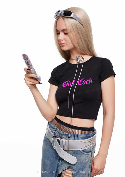 Girl Cock Y2K Baby Tee Cherrykitten