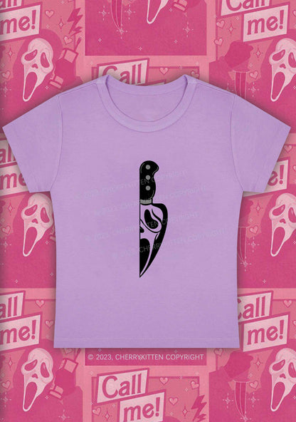 Halloween Ghost Dagger Y2K Baby Tee Cherrykitten