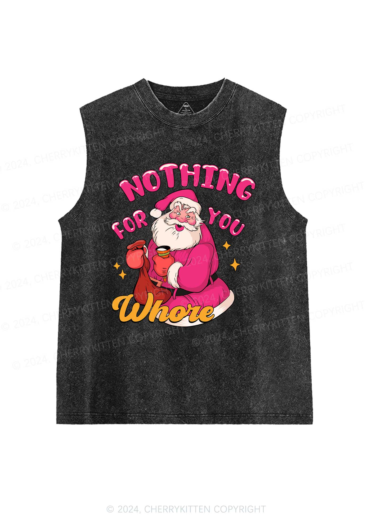 Christmas Nothing For Santa Y2K Washed Tank Cherrykitten