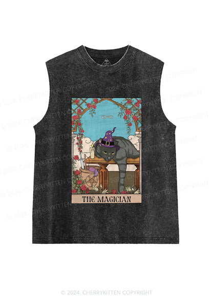 The Magician Cat Y2K Washed Tank Cherrykitten