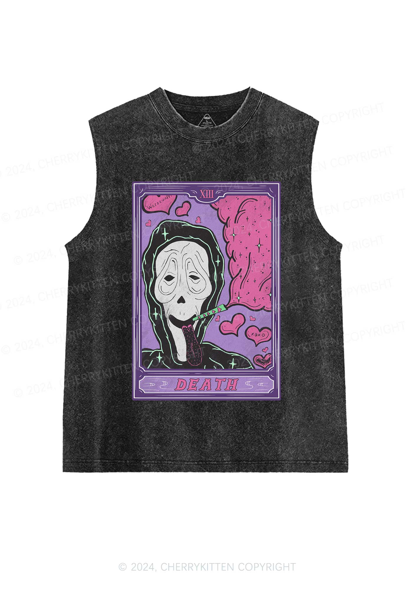 Halloween Death Smoking Y2K Washed Tank Cherrykitten