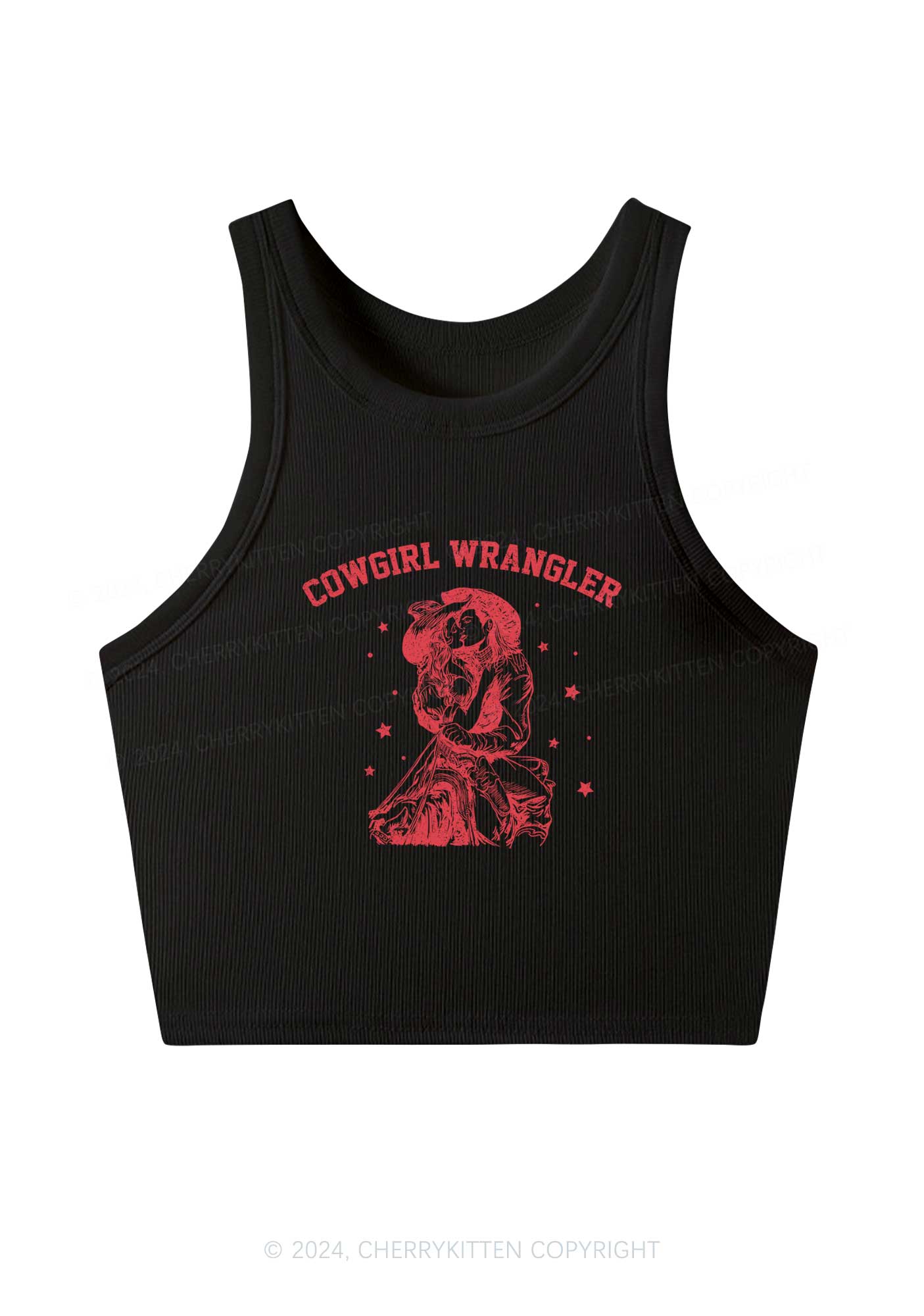 Cowgirl Wrangler Y2K Crop Tank Top Cherrykitten