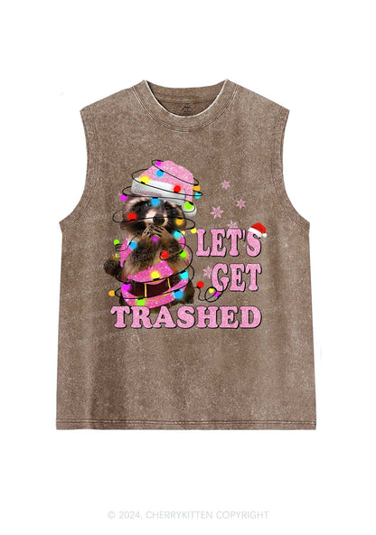 Christmas Let's Get Trashed Y2K Washed Tank Cherrykitten