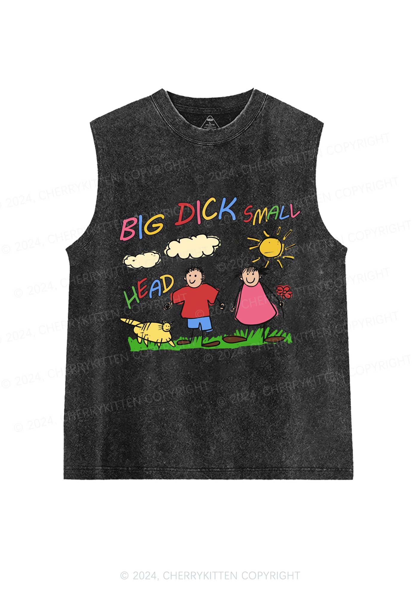 Small Head Kids Y2K Washed Tank Cherrykitten