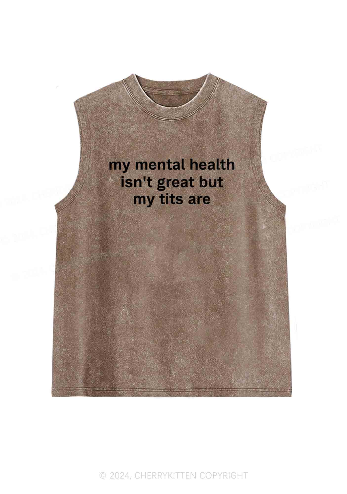 My Mental Health Isn't Great Y2K Washed Tank Cherrykitten