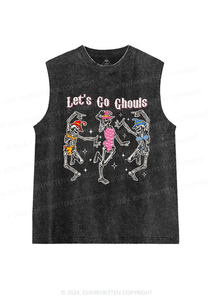 Halloween Let's Go Ghouls Y2K Washed Tank Cherrykitten