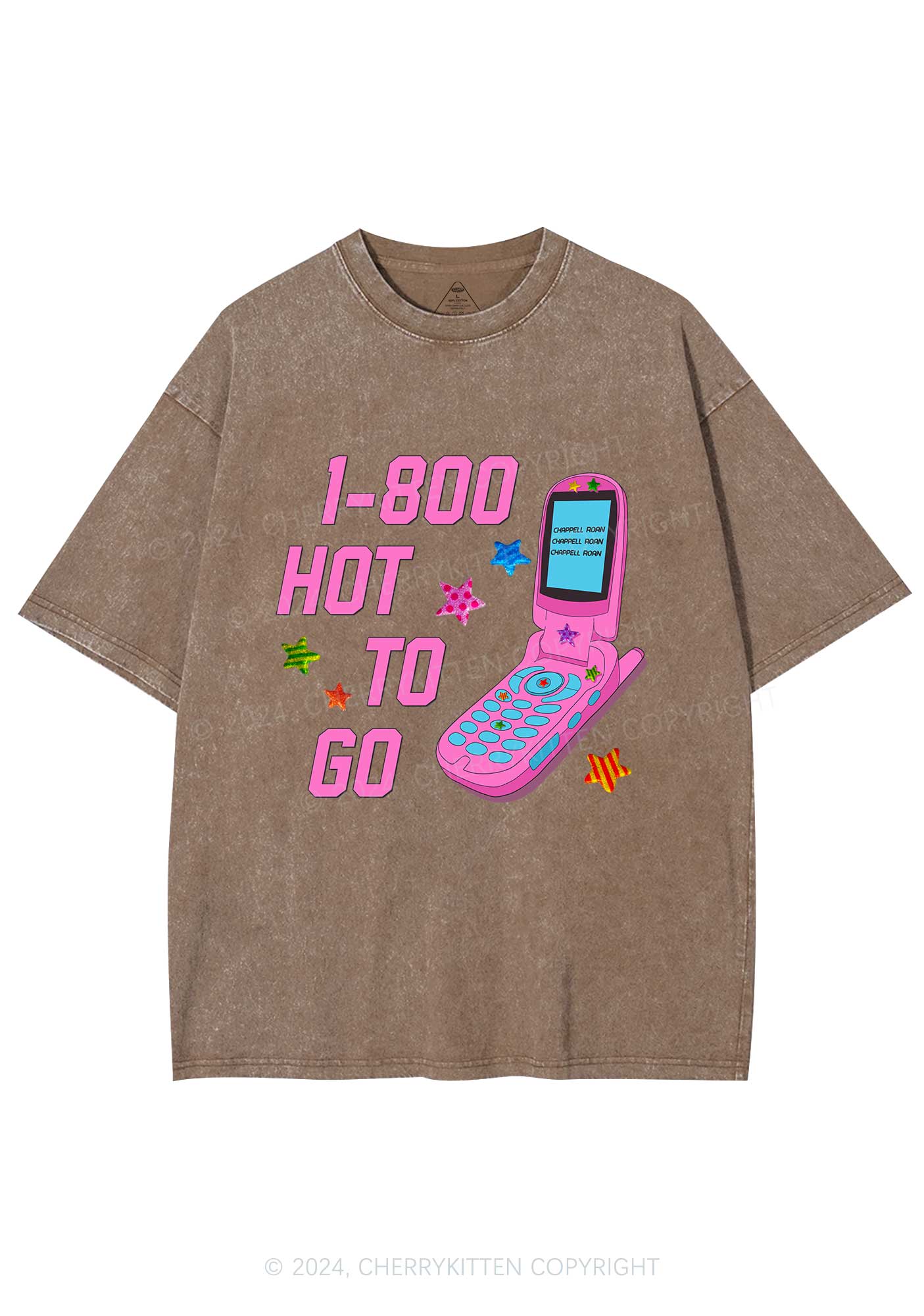 Hot To Go Phone Y2K Washed Tee Cherrykitten