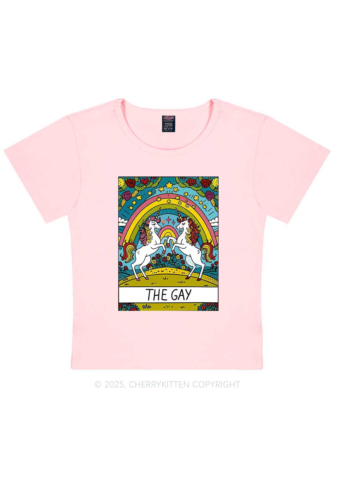 The Gay Unicorn Y2K Baby Tee Cherrykitten