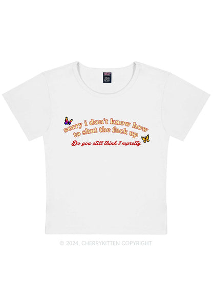 Curvy How To Shut Up Y2K Baby Tee Cherrykitten