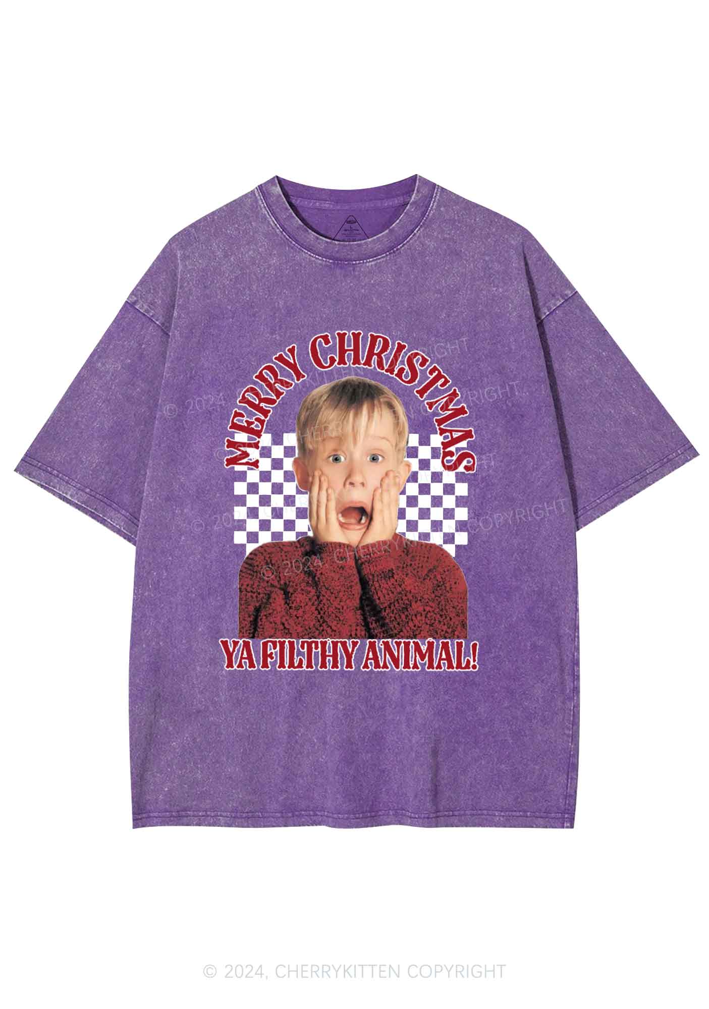 Christmas Movies Y2K Washed Tee Cherrykitten