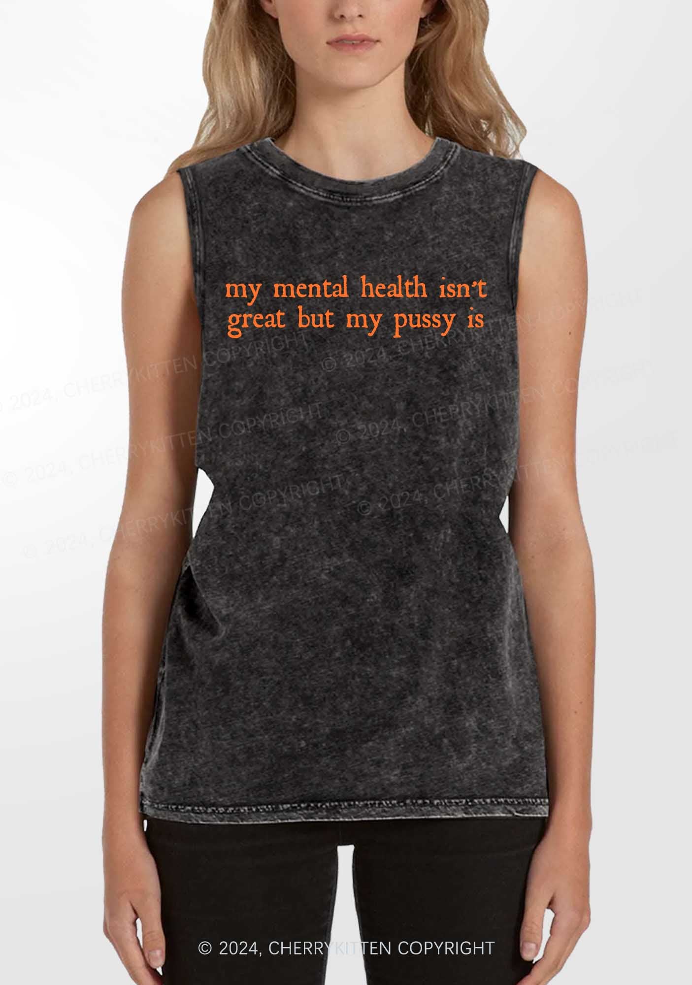 Great Mental Health Y2K Washed Tank Cherrykitten