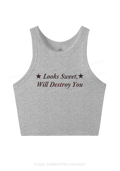 Sweet Destroy You Y2K Crop Tank Top Cherrykitten