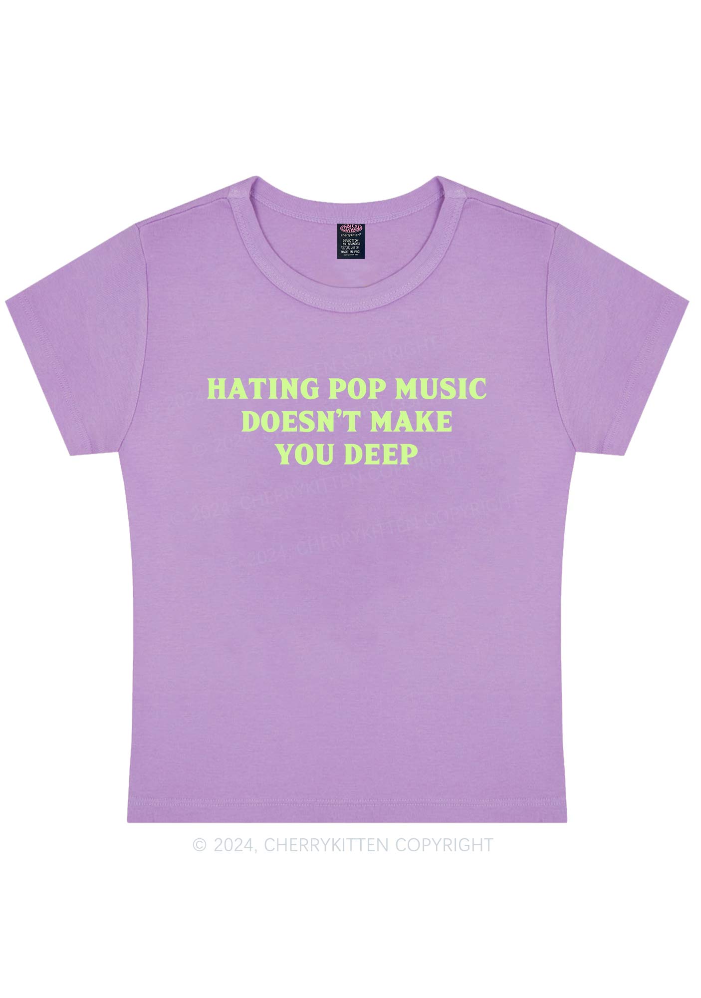 Hating Pop Music Y2K Baby Tee Cherrykitten