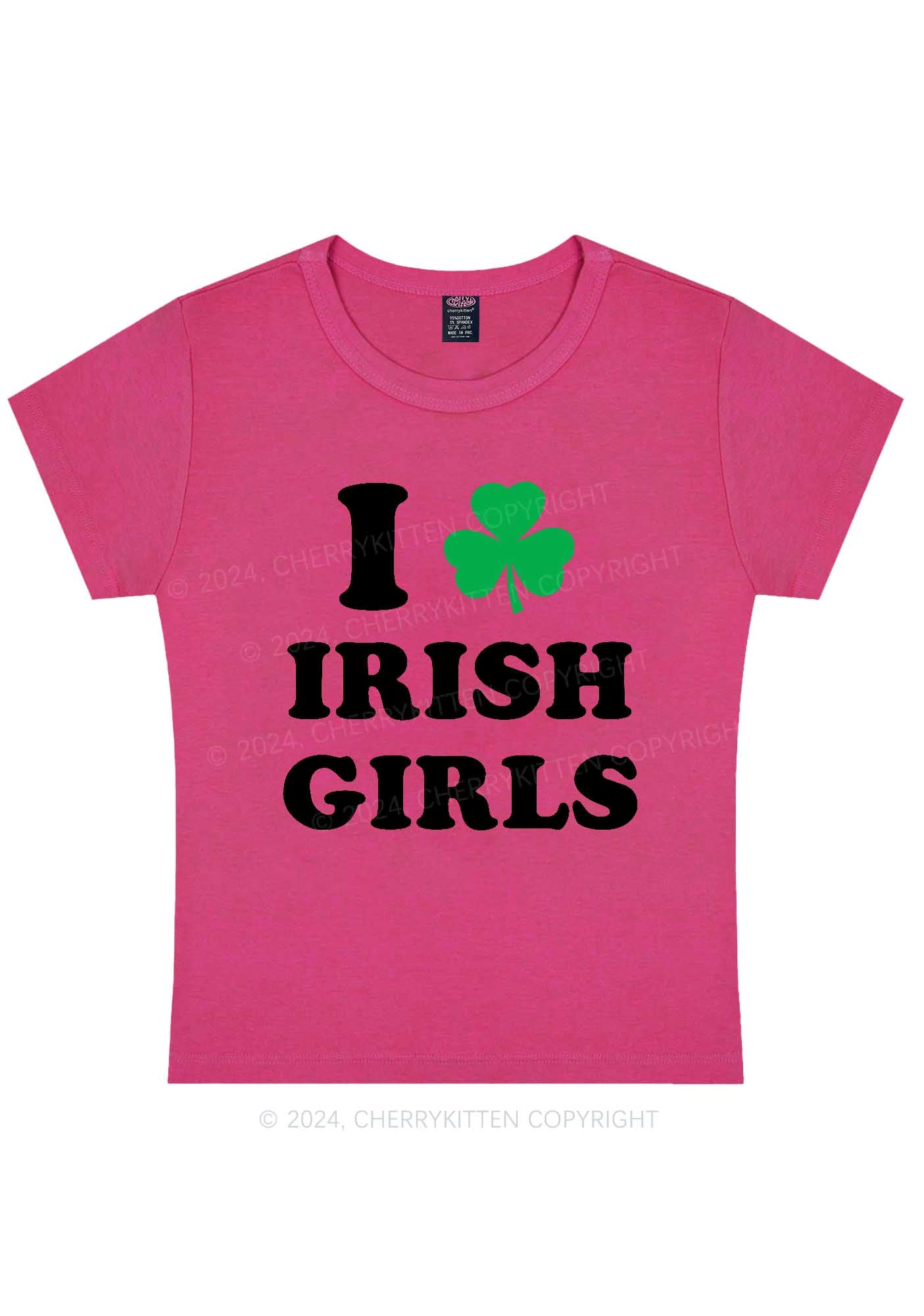 Irish Girls St Patricks Y2K Baby Tee Cherrykitten