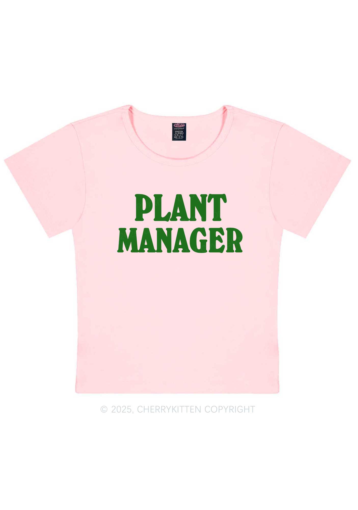 Plant Manager Y2K Baby Tee Cherrykitten