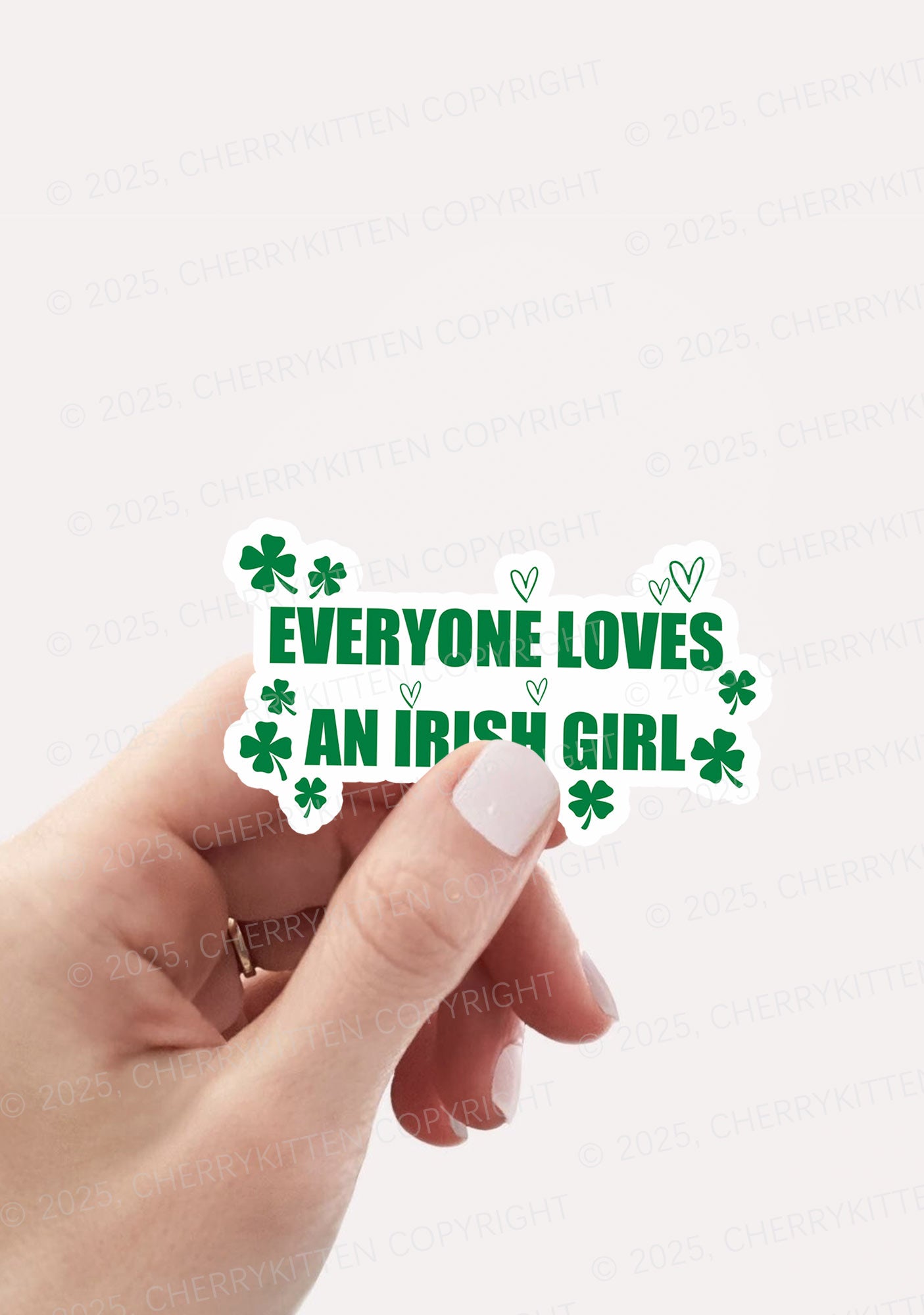 Everyone Loves Irish Girl St Patricks 1Pc Y2K Sticker Cherrykitten