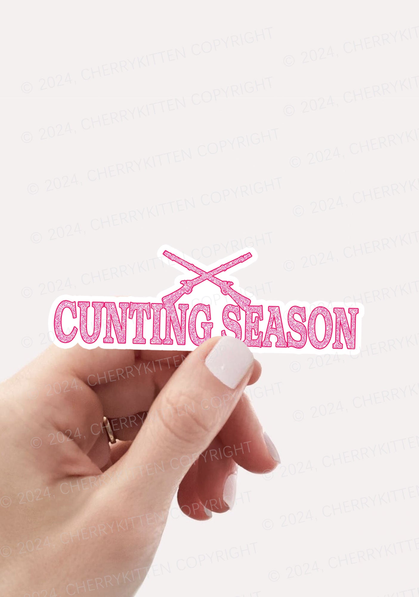 Pink Cxxting Season 1Pc Y2K Sticker Cherrykitten