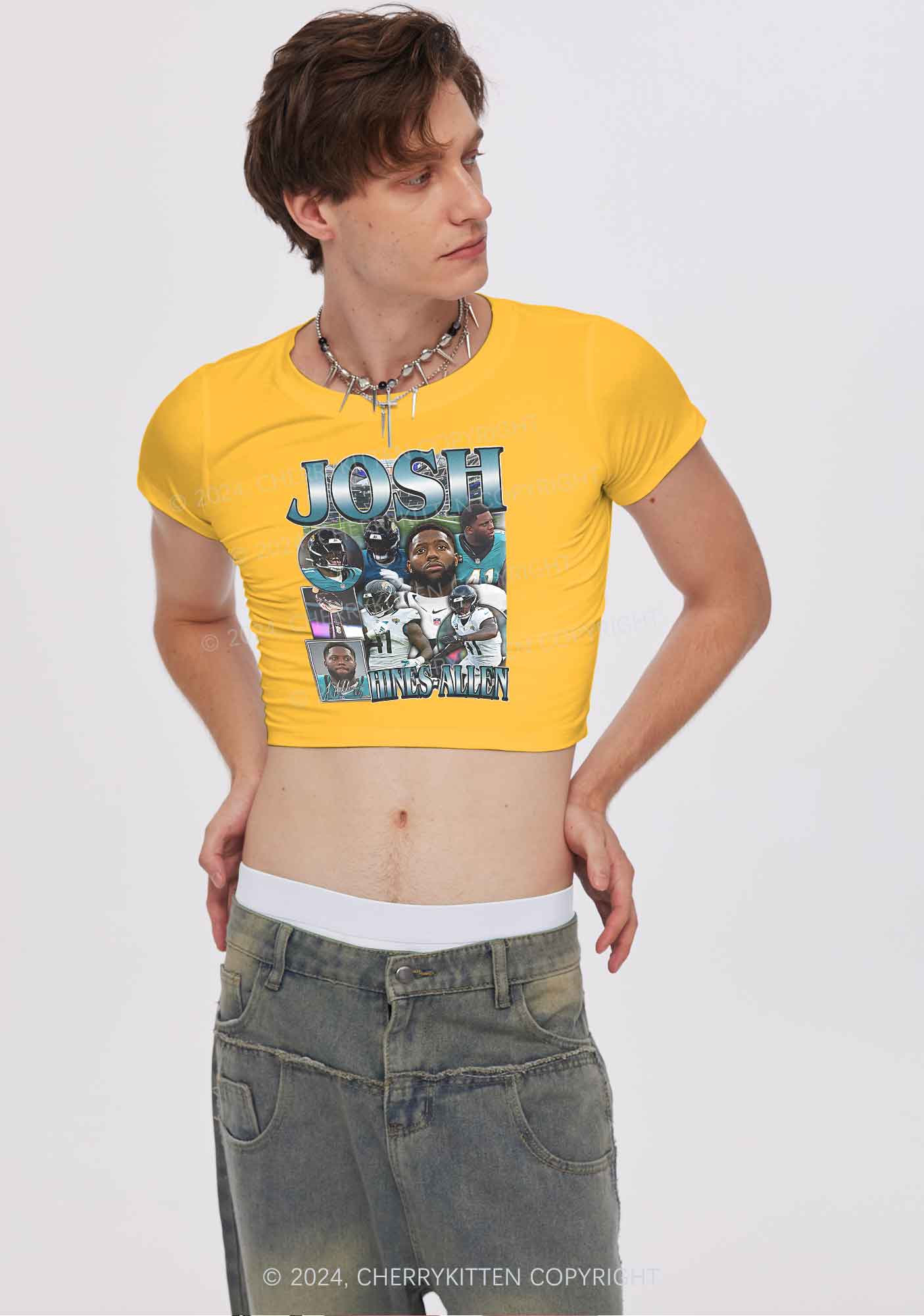 Green Josh Y2K Super Bowl Baby Tee Cherrykitten