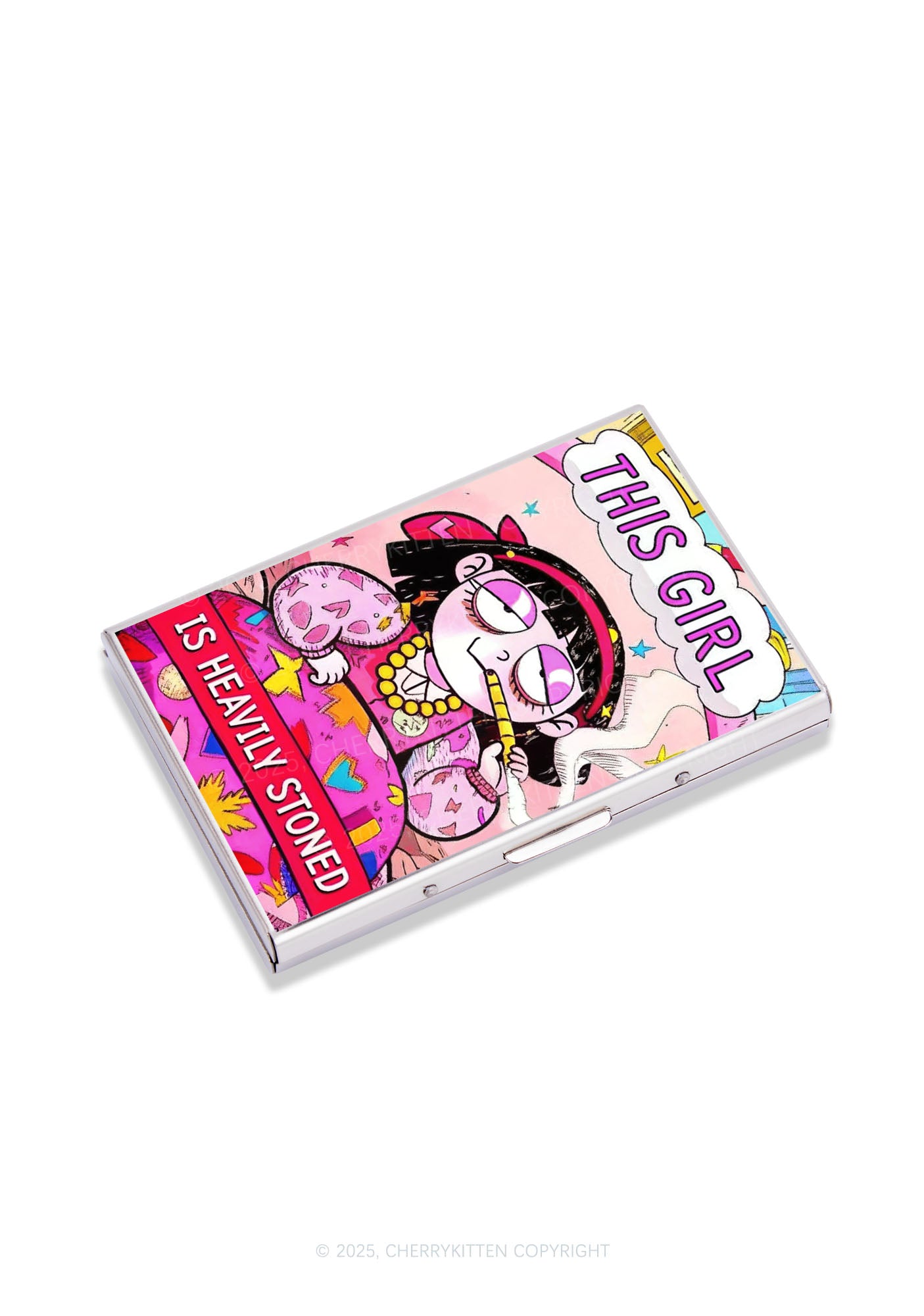 This Girl Is Heavily Stoned Y2K Mirror Cigarette Case Cherrykitten