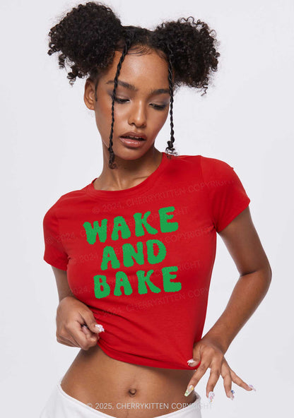 Wake And Bake Y2K Baby Tee Cherrykitten