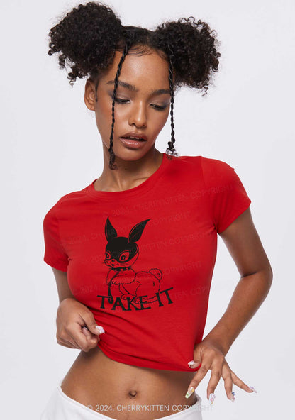 Take It Bunny Y2K Baby Tee Cherrykitten