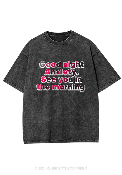 Good Night Anxiety Y2K Washed Tee Cherrykitten