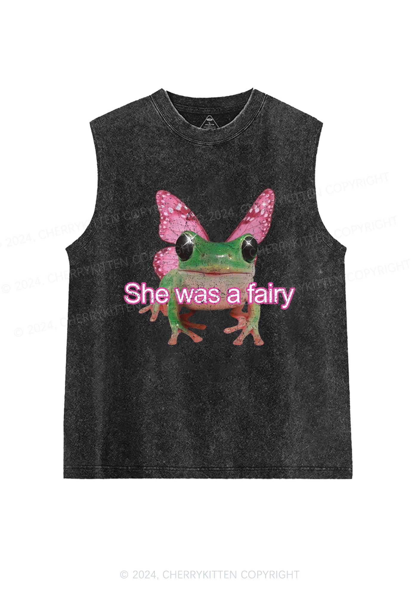 Fairy Frog Y2K Washed Tank Cherrykitten