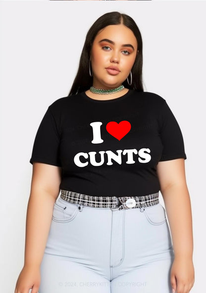 Curvy I Love Cxxts Y2K Baby Tee Cherrykitten