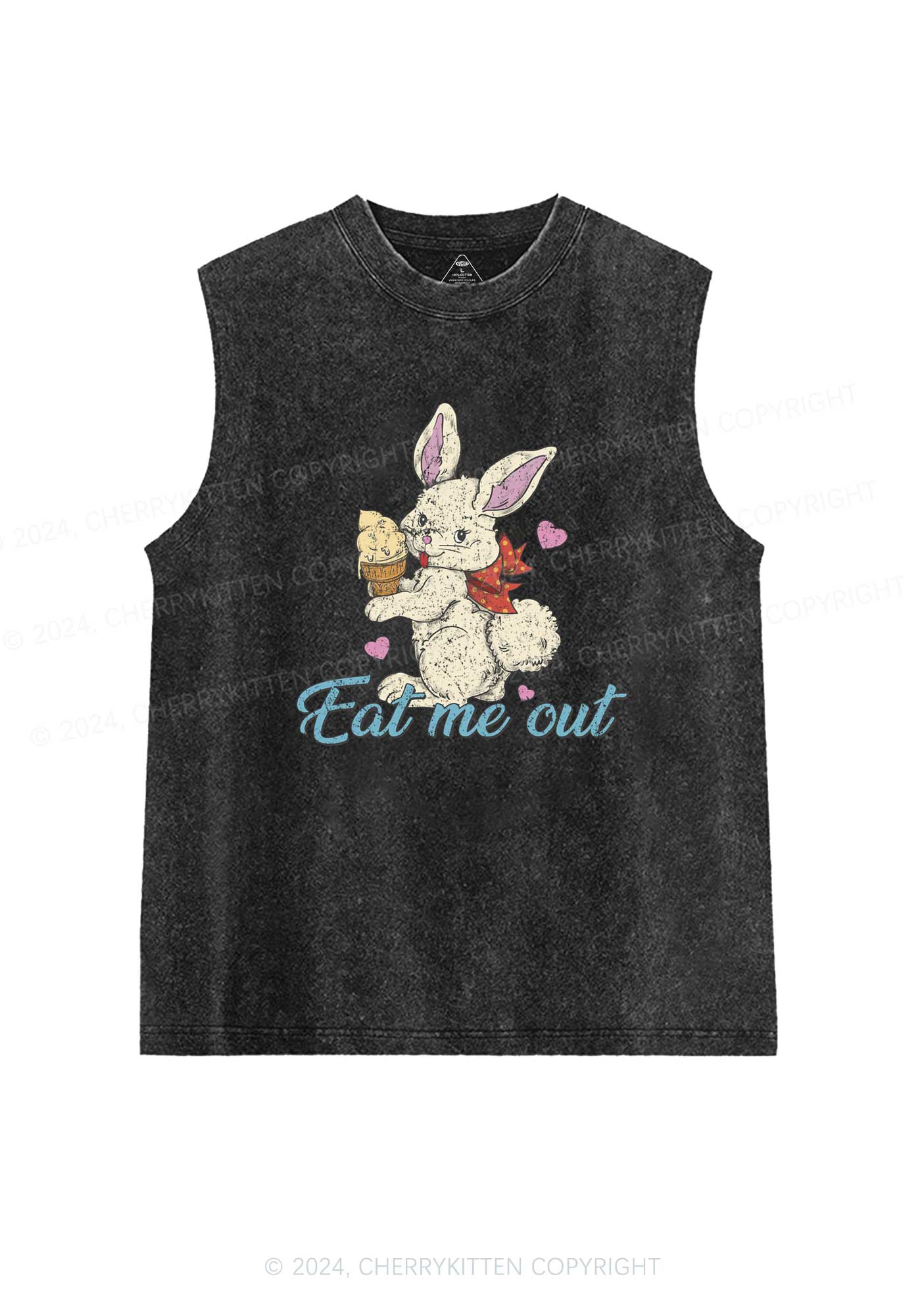 Eat Me Out Bunny Y2K Washed Tank Cherrykitten