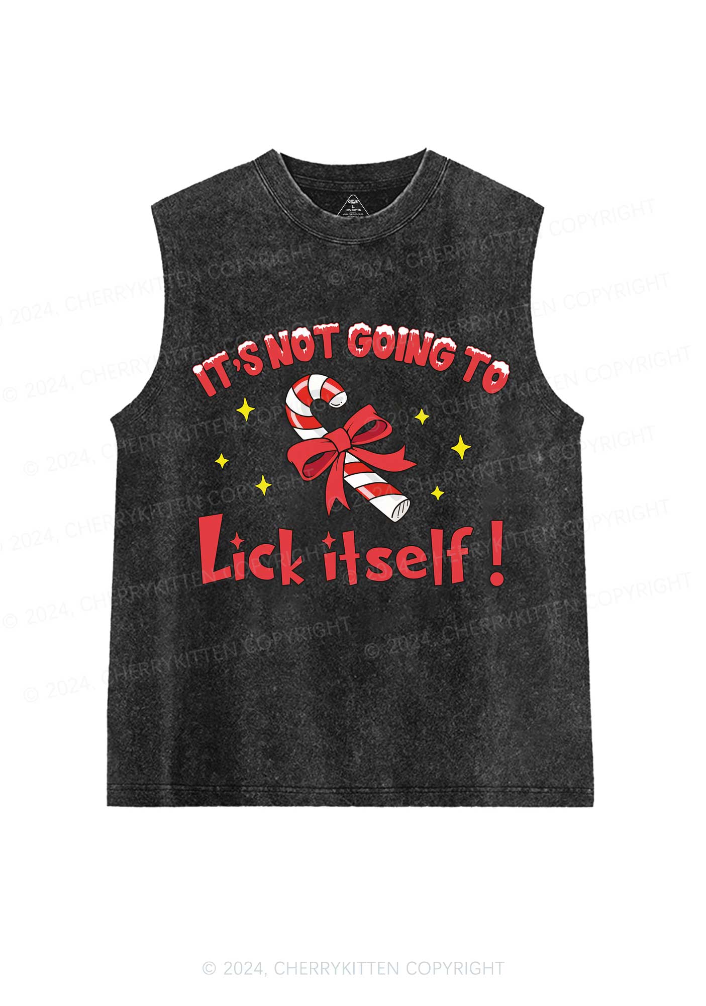 Christmas Lick Itself Y2K Washed Tank Cherrykitten