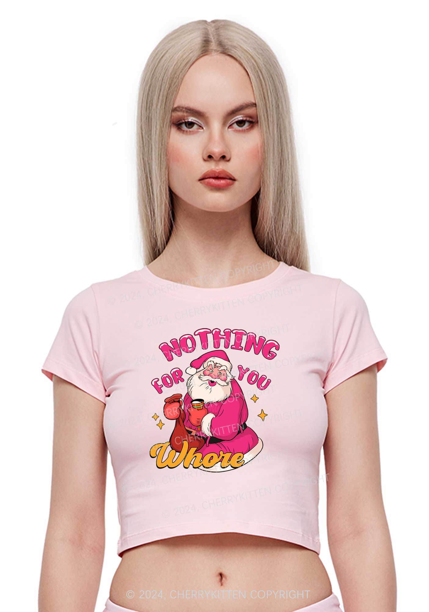 Christmas Nothing For Santa Y2K Baby Tee Cherrykitten