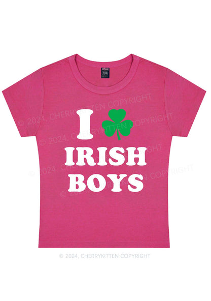 Irish Boys St Patricks Y2K Baby Tee Cherrykitten