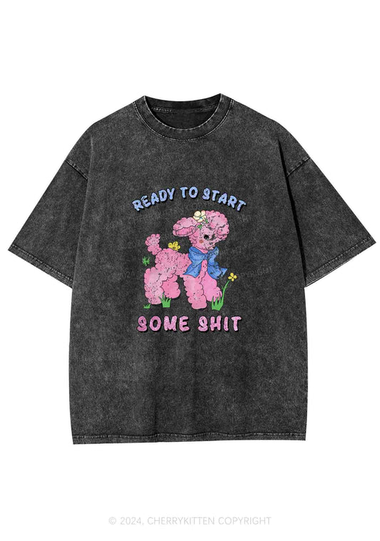 Start Some Shxt Y2K Washed Tee Cherrykitten