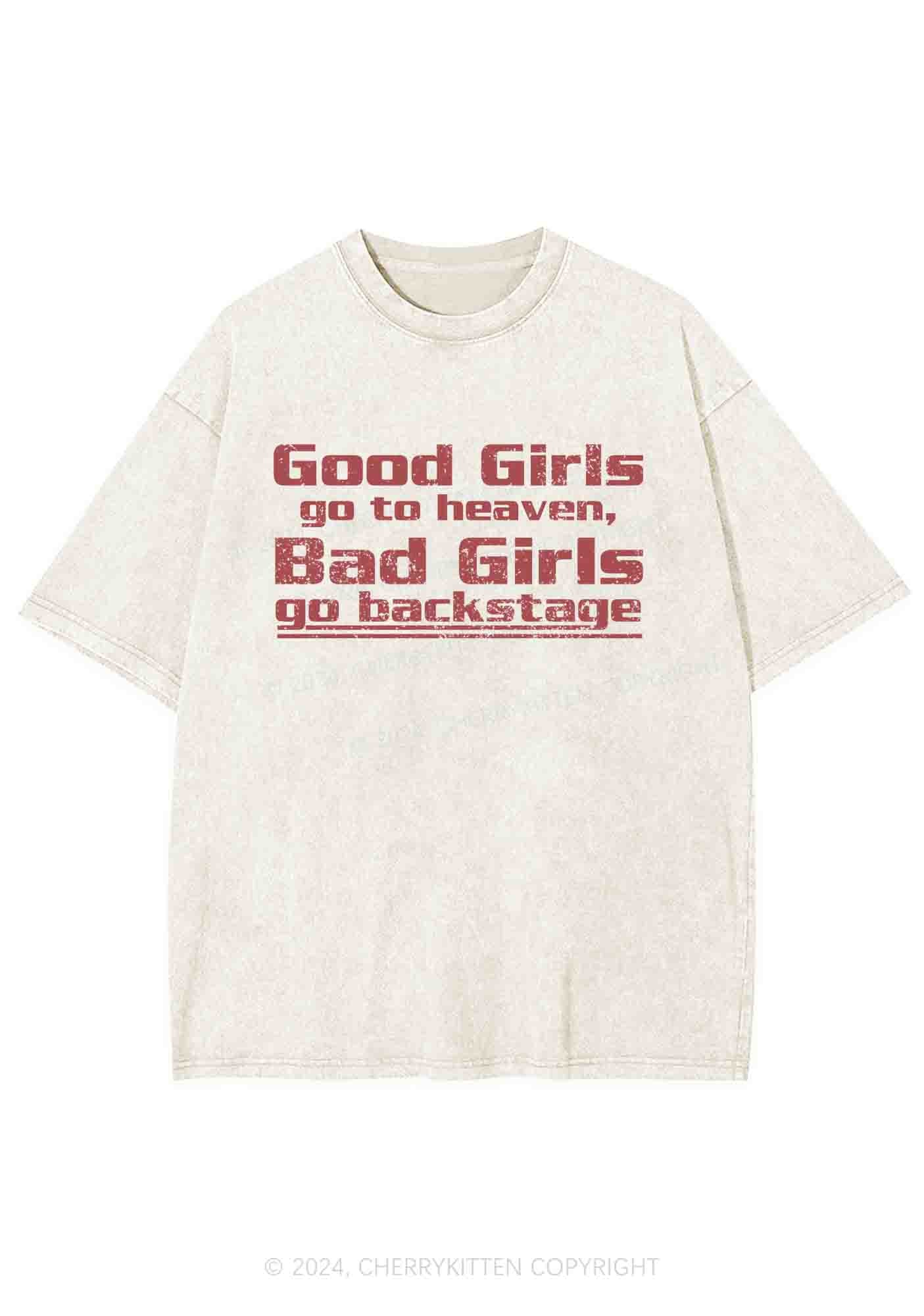 Bad Girls Go Backstage Y2K Washed Tee Cherrykitten