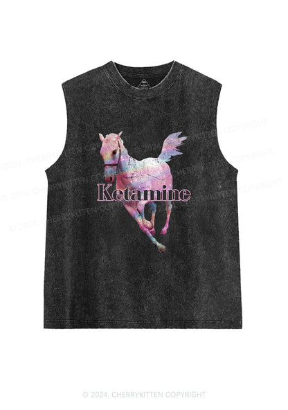 Pink Horse Y2K Washed Tank Cherrykitten