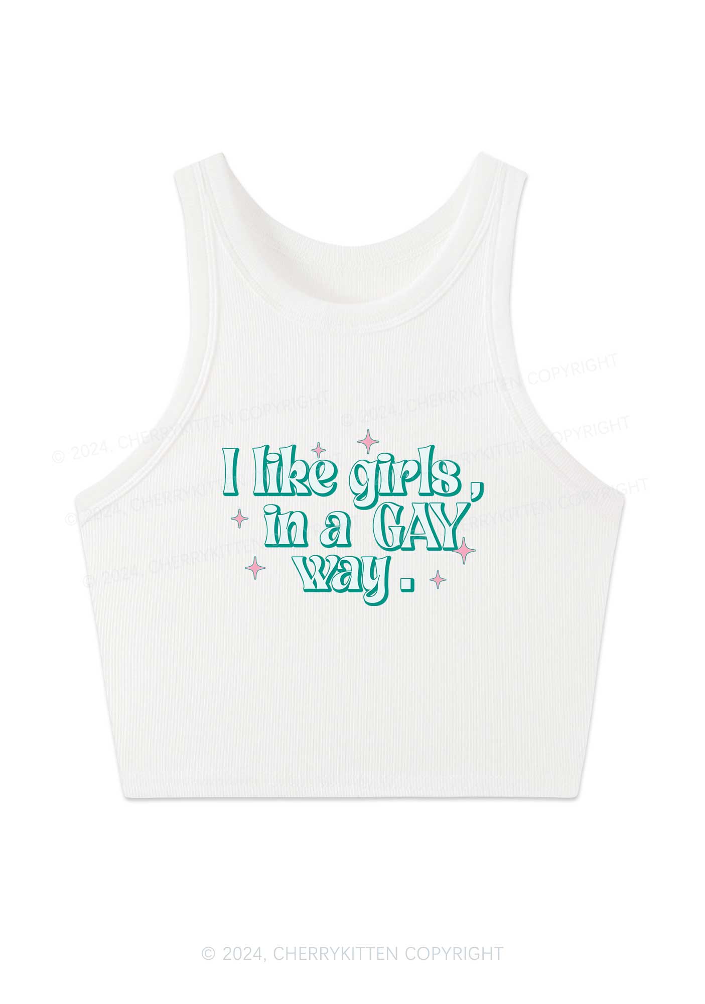 Like Girls In Gay Way Y2K Crop Tank Top Cherrykitten