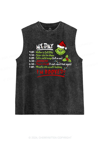 Christmas My Day I'm Booked Y2K Washed Tank Cherrykitten