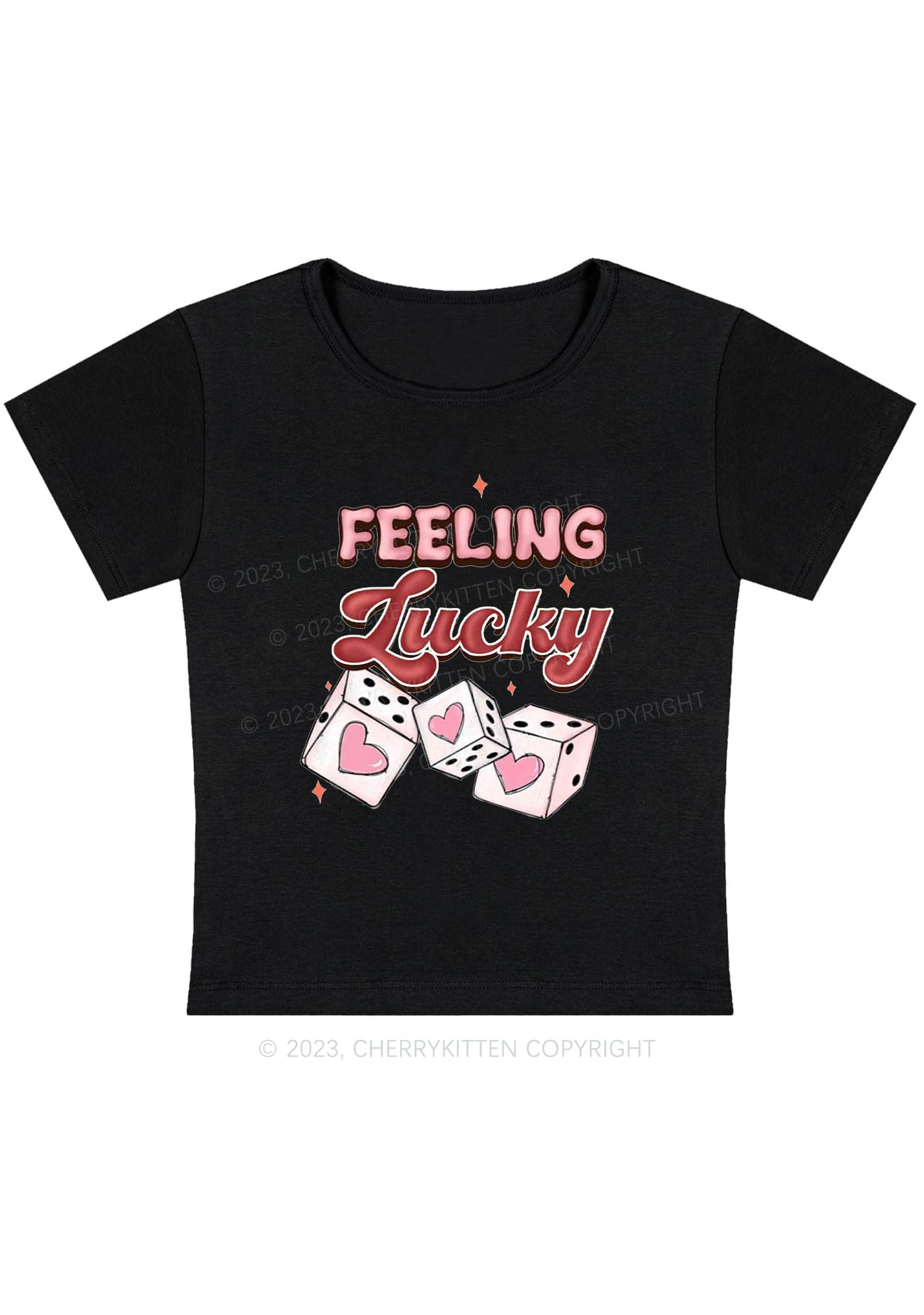 Curvy Feeling Lucky Dices Baby Tee Cherrykitten