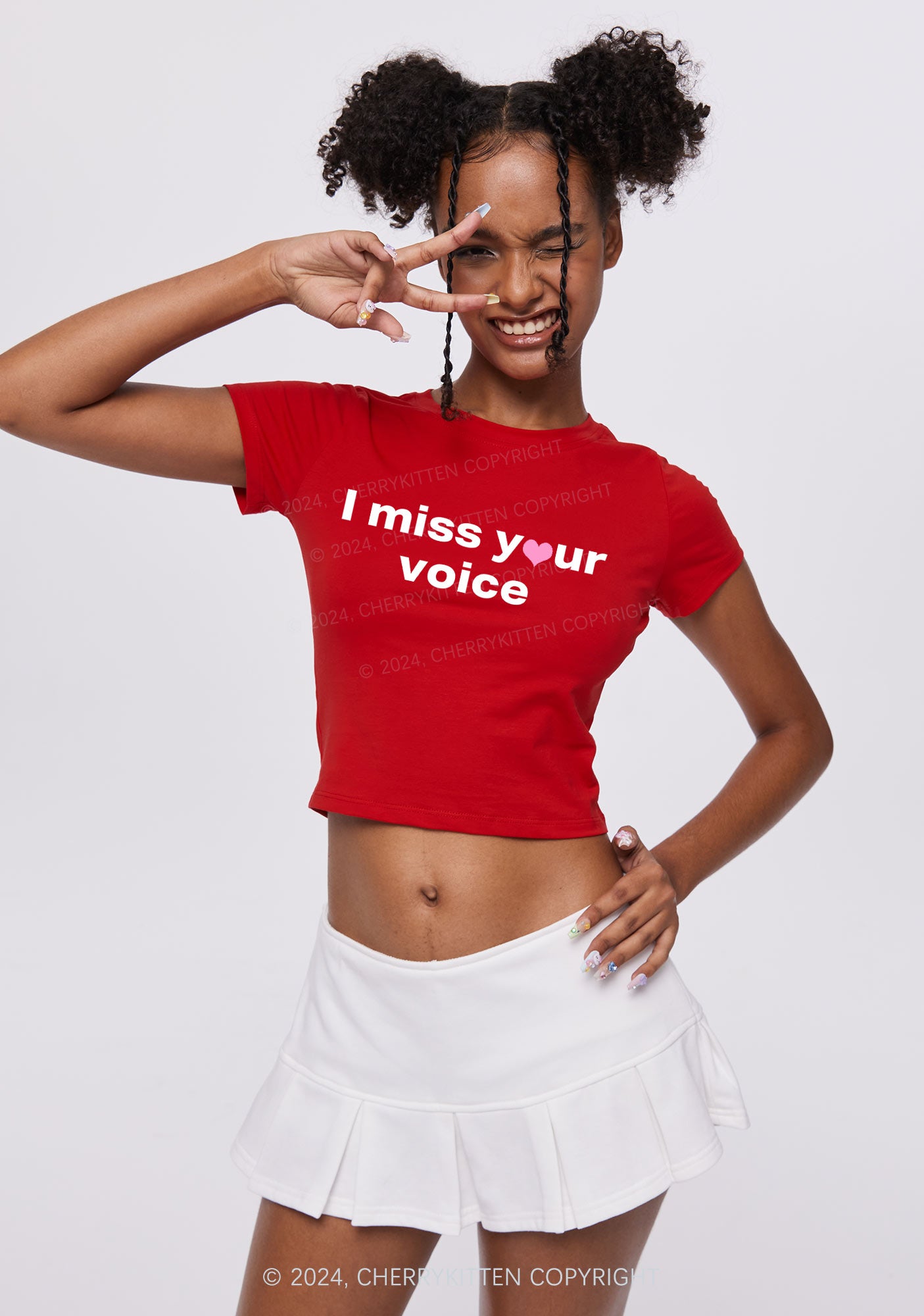 Miss Your Voice Y2K Valentine's Day Baby Tee Cherrykitten