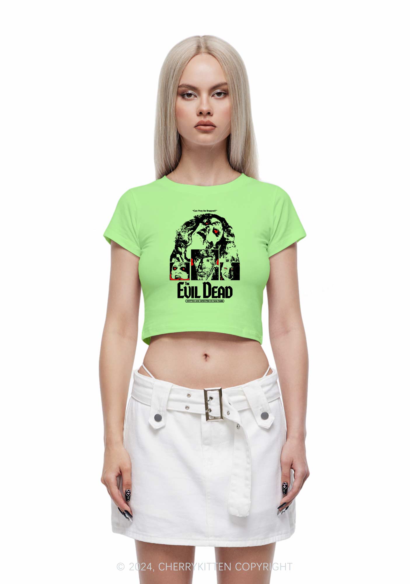 Halloween The Evil Dead Y2K Baby Tee Cherrykitten