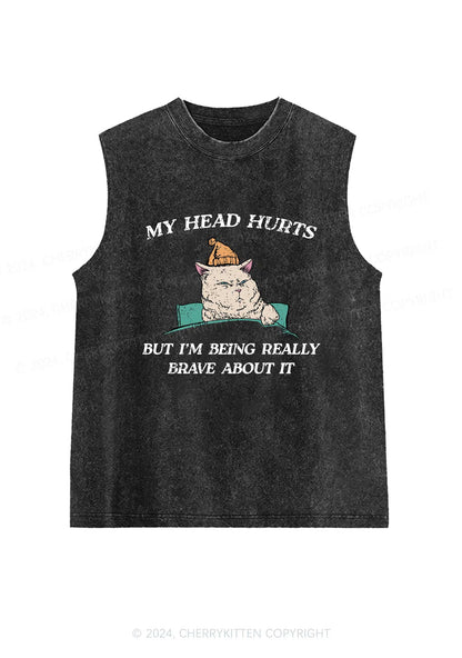 Head Hurts Y2K Washed Tank Cherrykitten