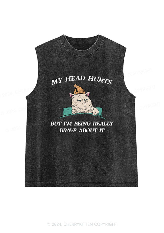 Head Hurts Y2K Washed Tank Cherrykitten