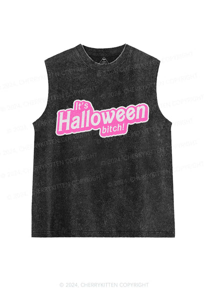 Its Halloween Bxxch Y2K Washed Tank Cherrykitten