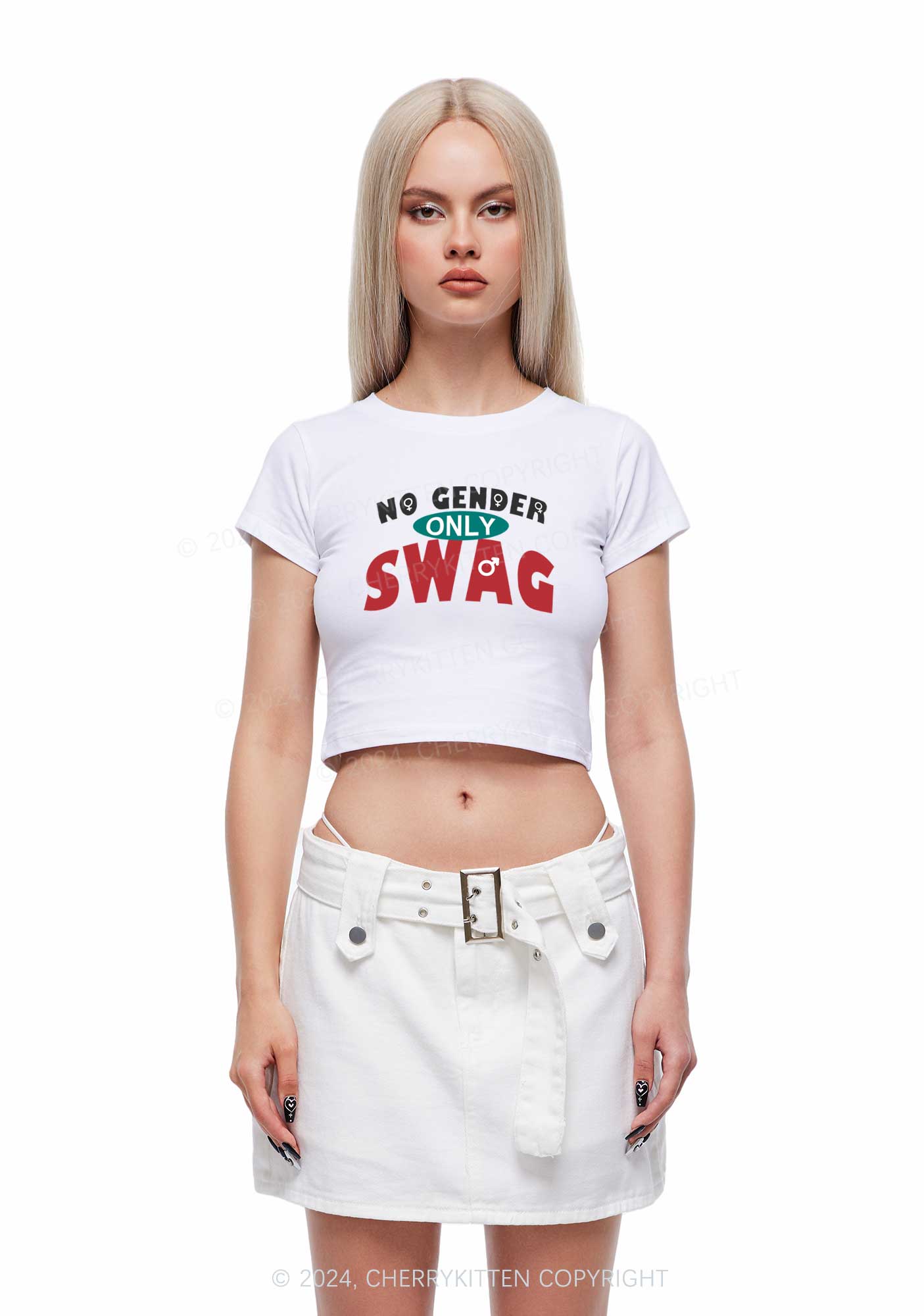 No Gender Only Swag Y2K Baby Tee Cherrykitten