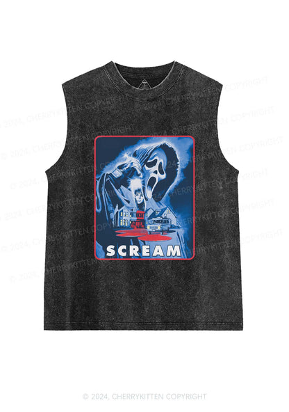 Scream Halloween Y2K Washed Tank Cherrykitten