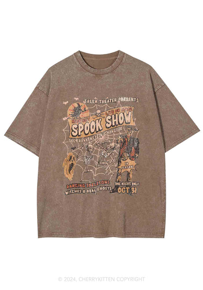 Halloween Spook Show Y2K Washed Tee Cherrykitten